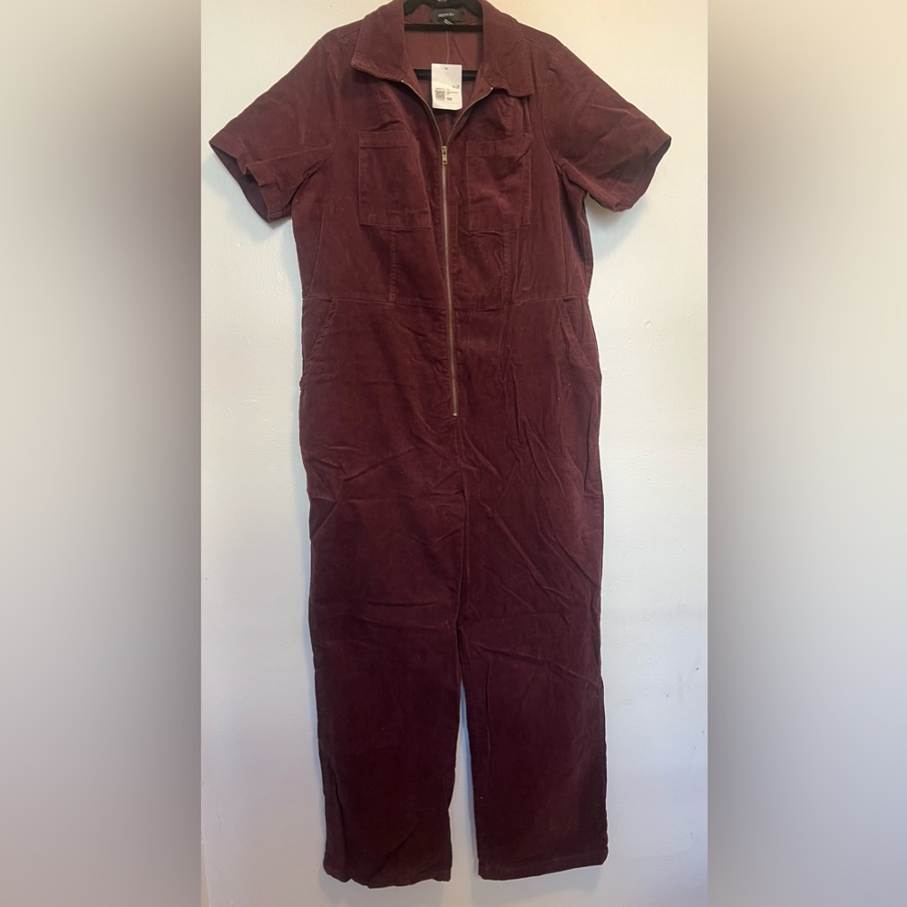 NWT 0X Maroon Forever 21 Corduroy Jumpsuit